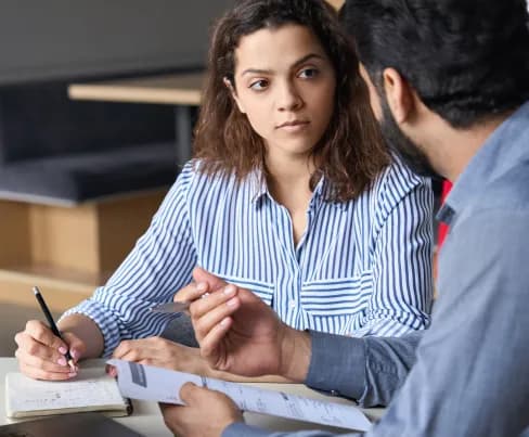 Student with an advisor